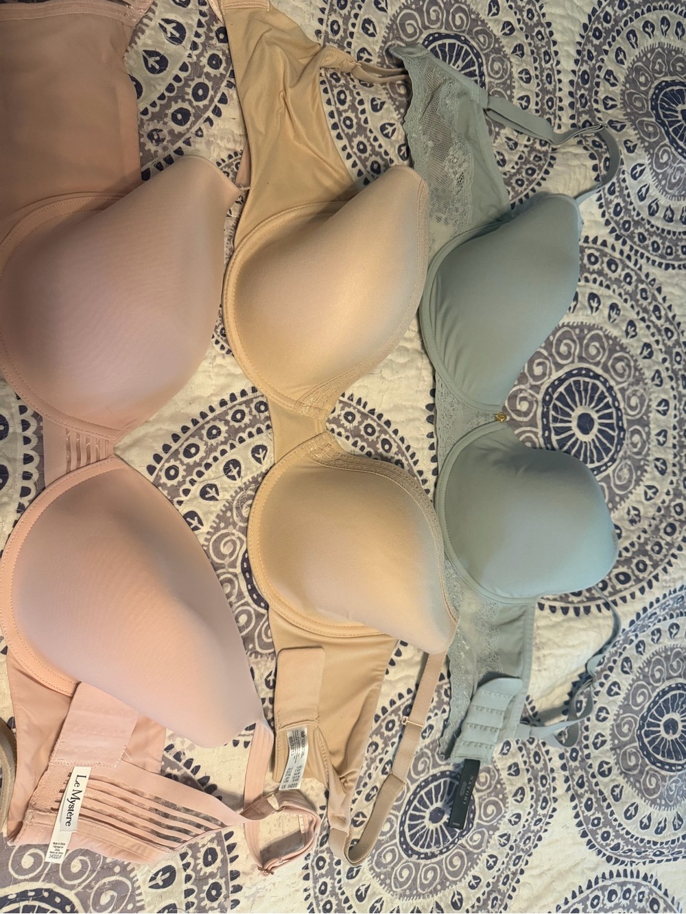 Natori Smooth Molded Bras Trio in Blush, Nude, Sage